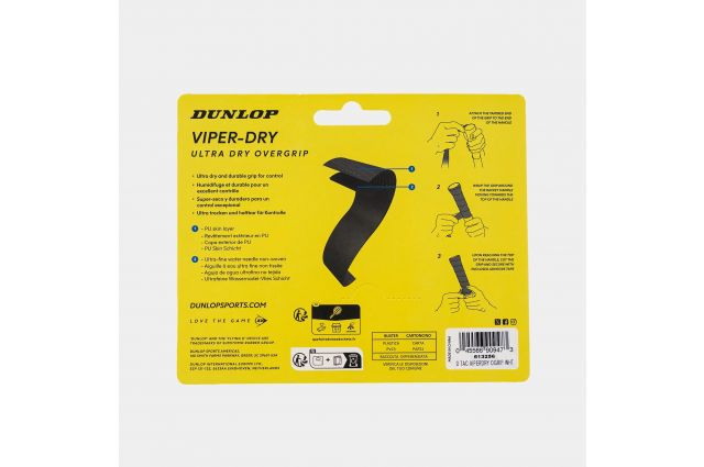 Teniso raketės virš. apvija DUNLOP VIPERDRY ATP overgrip, white Balta Teniso raketės virš. apvija DUNLOP VIPERDRY ATP overgrip, white