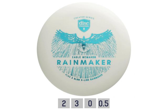 Diskgolfo diskas DISCMANIA Glow D-LINE FLEX 3 Rainmaker Eagle Mcmahon Diskgolfo diskas DISCMANIA Glow D-LINE FLEX 3 Rainmaker Eagle Mcmahon