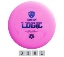 Discgolf DISCMANIA Putter HARD EXO LOGIC Evolution Pink 3/3/0/1