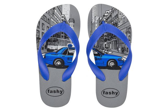 Slippers for kids V-Srap FASHY MONTI 7410 50 blue 30/38 sizes