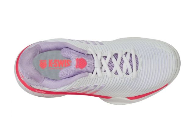 Tennis shoes for ladies K-SWISS HYPERCOURT EXPRESS 2 CLAY white/pastel pink/ black Balta