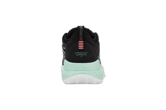 Tennis shoes for ladies K-SWISS HYPERCOURT SUPREME 2 CLAY black/neon mint/white Juoda