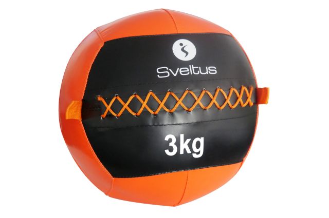 Wall ball SVELTUS 3kg D35cm Orange/Black suitable for throwing