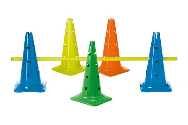 Cone TREMBLAY 12 holes 40cm yellow Geltona Cone TREMBLAY 12 holes 40cm yellow