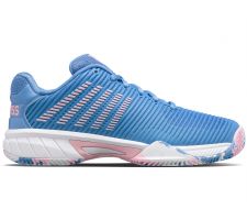 Tennis shoes for kids K-SWISS HYPERCOURT EXP 2 HB  silver lake blue/white/orchid pink UK3,5/EU36