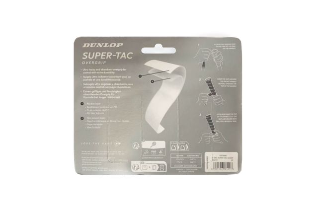 Teniso raketės virš. apvija DUNLOP SUPER TAC overgrip, white