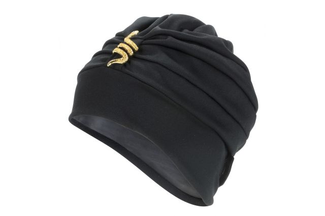 Fabric swimming cap FASHY 3483 20 black, ladies Juoda Fabric swimming cap FASHY 3483 20 black, ladies