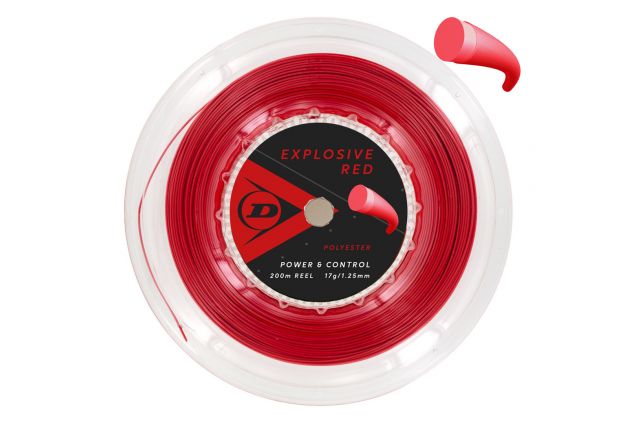 Tennis string Dunlop EXPLOSIVE RED 1.25mm 200m PE monofilament red Tennis string Dunlop EXPLOSIVE RED 1.25mm 200m PE monofilament red