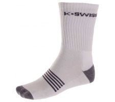 Sport socks long for men K-SWISS CREW white/grey size EU