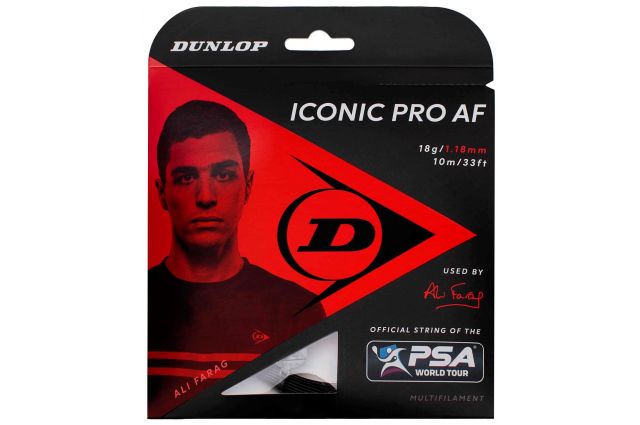 Squash strings DUNLOP ICONIC PRO AF 1,22MM 17G BLACK 10M SET Squash strings DUNLOP ICONIC PRO AF 1,22MM 17G BLACK 10M SET