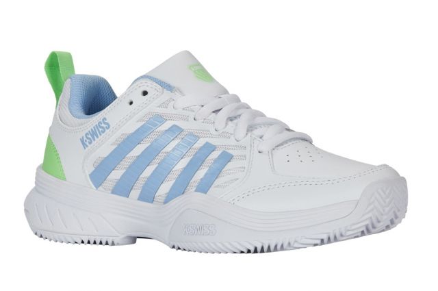Tennis shoes for women K-SWISS COURT EXPRESS 2 CLAY white/dutch canal/paradise green UK8/EU42 Balta/mėlyna Tennis shoes for women K-SWISS COURT EXPRESS 2 CLAY white/dutch canal/paradise green UK8/EU42