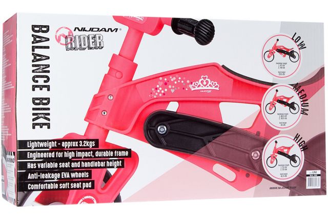 Bicycle-scooter Nijdam ADJUSTABLE 52LA Pink/Black Bicycle-scooter Nijdam ADJUSTABLE 52LA Pink/Black