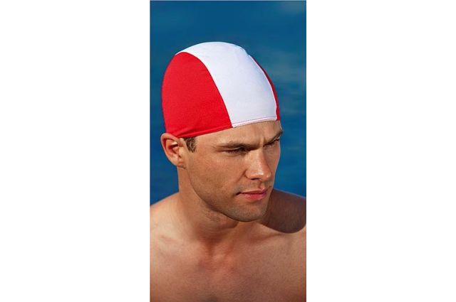 Fabric swimcap for men FASHY 3241 04 red/white Raudona/balta Fabric swimcap for men FASHY 3241 04 red/white