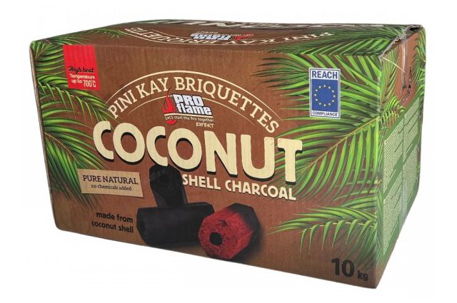 Pressed coconut shell briquettes for baking PINI KAY 10kg Pressed coconut shell briquettes for baking PINI KAY 10kg