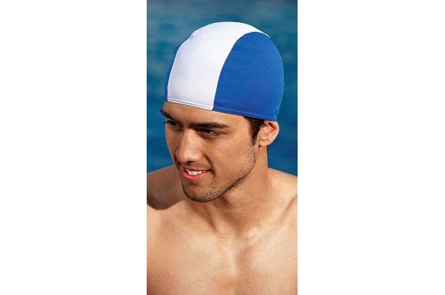 Fabric swimcap for men FASHY 3241 05 blue/white Mėlyna/balta Fabric swimcap for men FASHY 3241 05 blue/white