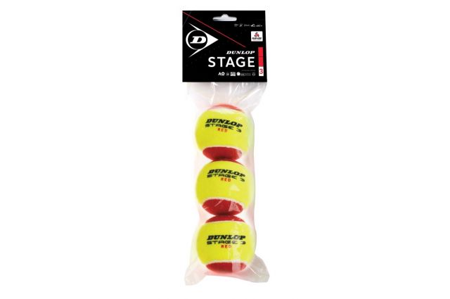 Tennis balls Dunlop STAGE 3 RED 3-polybag ITF Tennis balls Dunlop STAGE 3 RED 3-polybag ITF