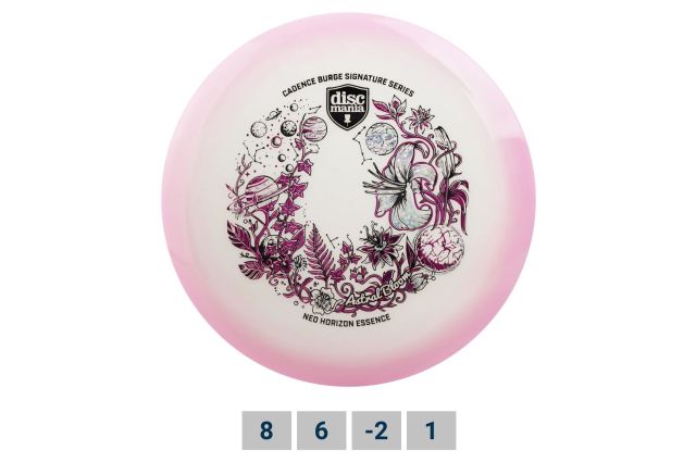 Discgolf DISCMANIA Fairway Driver NEO HORIZON Essence Astral Bloom Candance Burge series Pink 8/6/-2/1 Discgolf DISCMANIA Fairway Driver NEO HORIZON Essence Astral Bloom Candance Burge series Pink 8/6/-2/1