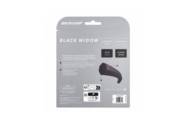 Stygos teniso raketei DUNLOP BLACK WIDOW 16g/1.26mm 12m