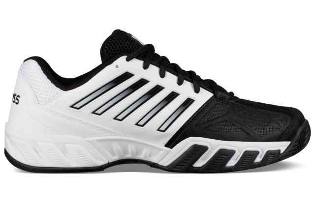 Tennis shoes for men K-SWISS BIGSHOT LIGHT 3 OMNI, white/black, outdoor UK 12 (EU 47) Tennis shoes for men K-SWISS BIGSHOT LIGHT 3 OMNI, white/black, outdoor UK 12 (EU 47)
