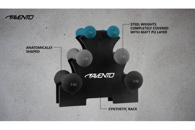 Dumbbell set AVENTO 42DH 2x1kg, 2x2kg, 2x3kg damaged packaging Dumbbell set AVENTO 42DH 2x1kg, 2x2kg, 2x3kg damaged packaging