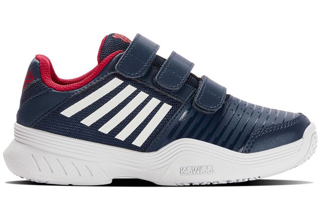 Teniso batai vaik. K-SWISS COURT EXPRESS STRAP OMNI blue/white Balta/mėlyna/raudona EU31