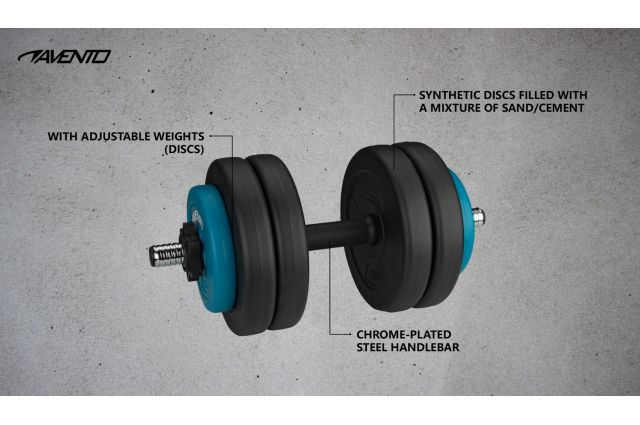 Dumbbell Adjustable Synthetic AVENTO 42DF 15kg Dumbbell Adjustable Synthetic AVENTO 42DF 15kg