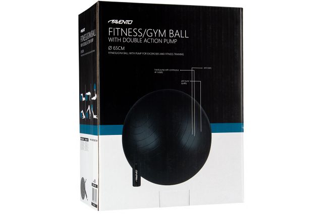 Gym Ball AVENTO 42OD 65cm +pomp Black Gym Ball AVENTO 42OD 65cm +pomp Black