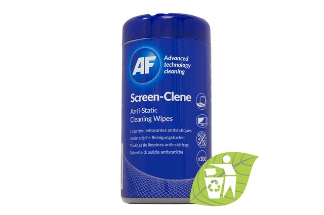 Screen-Clene TFT/LCD- Tub of screen cleaning wipes 100psc ECO AF Screen-Clene TFT/LCD- Tub of screen cleaning wipes 100psc ECO AF
