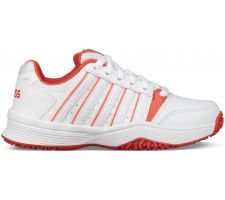 Tennis shoes for kids K-SWISS COURT SMASH OMNI white/orange, size UK 1,5 (EU 33,5)