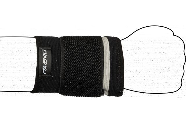 AVENTO Wristband with elastic strap Black/Silver grey L/XL AVENTO Wristband with elastic strap Black/Silver grey L/XL