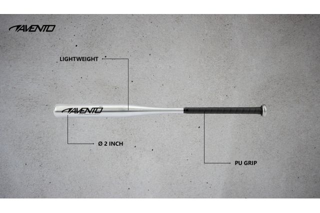 Baseball bat aluminum ADVENTO 47AA 65 cm Silver Baseball bat aluminum ADVENTO 47AA 65 cm Silver