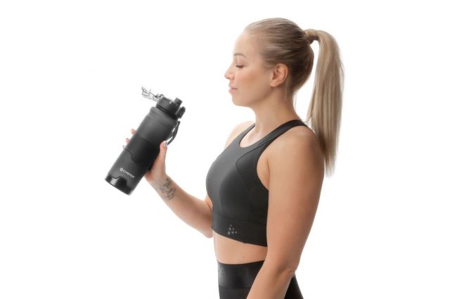 Drinking bottle GYMSTICK 1L black Drinking bottle GYMSTICK 1L black