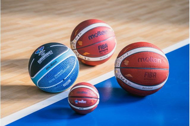 Mini krepšinio kamuolys MOLTEN B1G200-E5Z Eurobasket 2025 Mini krepšinio kamuolys MOLTEN B1G200-E5Z Eurobasket 2025
