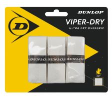 Tennis racket overgrip DUNLOP Viperdry white 3pcs- blister