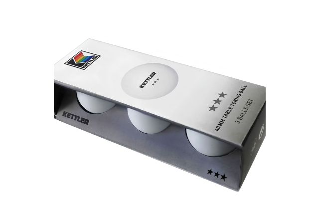 Table tennis ball KETTLER 6823 3 star 3pcs White Table tennis ball KETTLER 6823 3 star 3pcs White