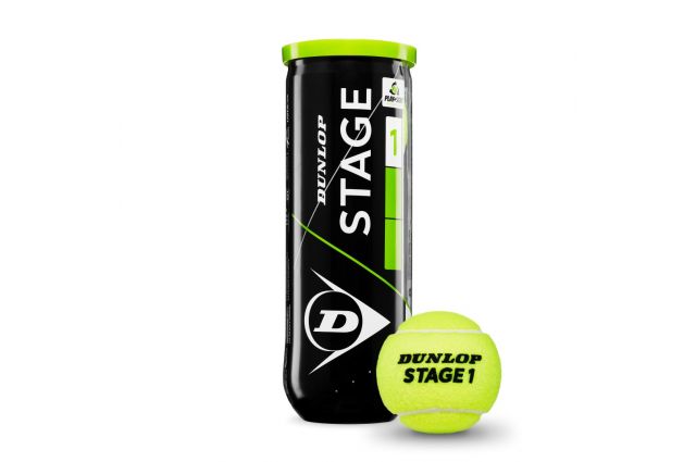 Tennis balls Dunlop STAGE 1 GREEN 3-tube ITF Tennis balls Dunlop STAGE 1 GREEN 3-tube ITF