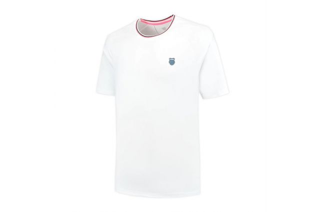 T-shirt for men K-SWISS HYPERCOURT MESH CREW 4 M white Balta T-shirt for men K-SWISS HYPERCOURT MESH CREW 4 M white