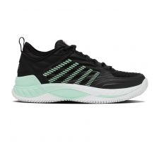 Teniso batai mot. K-SWISS HYPERCOURT SUPREME 2 CLAY, black/neon mint/white EU39