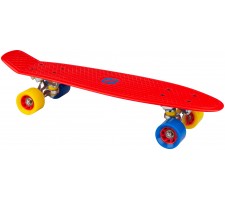Plastic skateboard NIJDAM SUNSET CRUISER N30BA04 Red/Blue/Yellow
