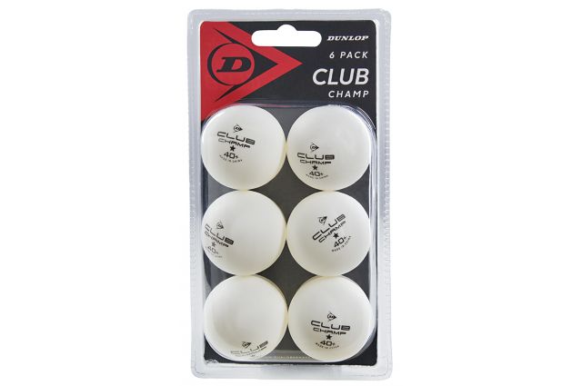 Table tennis balls Dunlop CLUB CHAMP 1 star 6pcs White Table tennis balls Dunlop CLUB CHAMP 1 star 6pcs White