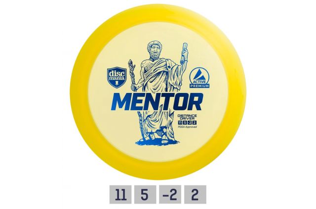 Discgolf DISCMANIA Distance Driver MENTOR Active Premium Yellow 11/5/-2/2 Discgolf DISCMANIA Distance Driver MENTOR Active Premium Yellow 11/5/-2/2