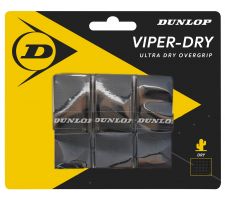 Tennis racket overgrip DUNLOP Viperdry black 3pcs- blister