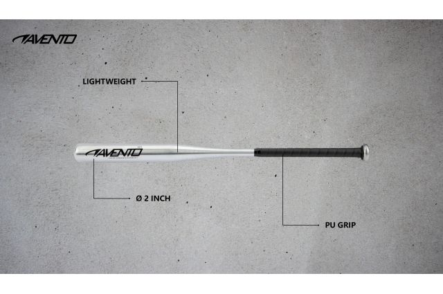 Baseball bat aluminum ADVENTO 47AC 70 cm Silver Baseball bat aluminum ADVENTO 47AC 70 cm Silver