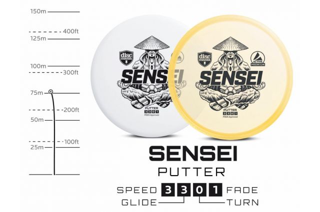 Discgolf DISCMANIA Putter SENSEI Active White 3/3/0/1 Discgolf DISCMANIA Putter SENSEI Active White 3/3/0/1