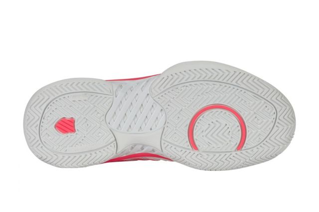 Tennis shoes for ladies K-SWISS HYPERCOURT EXPRESS 2 CLAY white/pastel pink/ black Balta