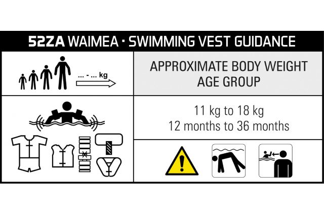 Swimming vest WAIMEA 52ZA ROZ (11-18kg) Swimming vest WAIMEA 52ZA ROZ (11-18kg)