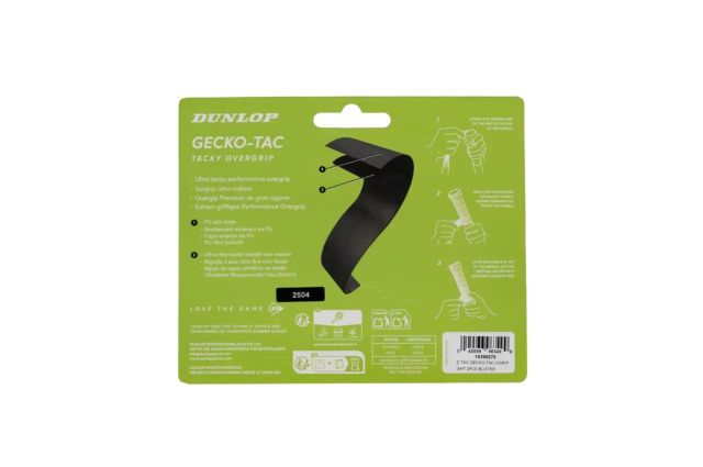 Tennis racket overgrip DUNLOP GECKO-TAC ATP 3pcs, white Balta Tennis racket overgrip DUNLOP GECKO-TAC ATP 3pcs, white