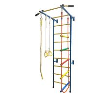 Swedish wall for children, blue-yellow, 223x108x87.5cm