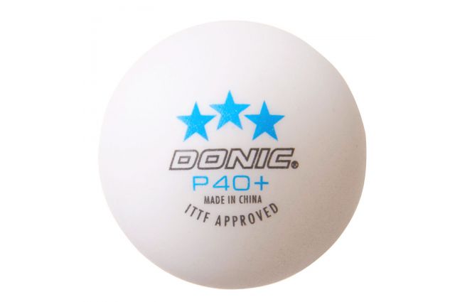 Table tennis ball DONIC P40+ 3star ITTF 3pcs White Table tennis ball DONIC P40+ 3star ITTF 3pcs White