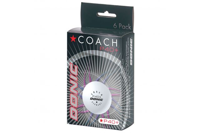 Table tennis ball DONIC P40+ Coach 1star 6 pcs White Balta Table tennis ball DONIC P40+ Coach 1star 6 pcs White